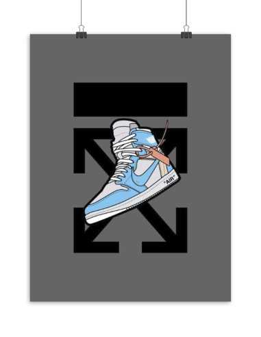 Poster Jordan 1 Off-White UNC Logo