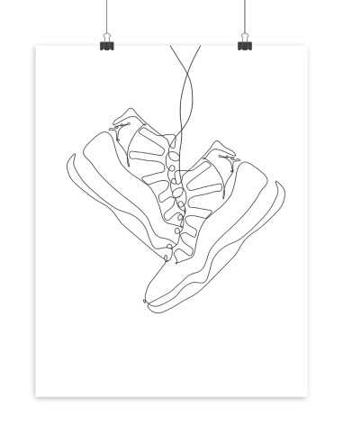 poster jordan 11 trait one line