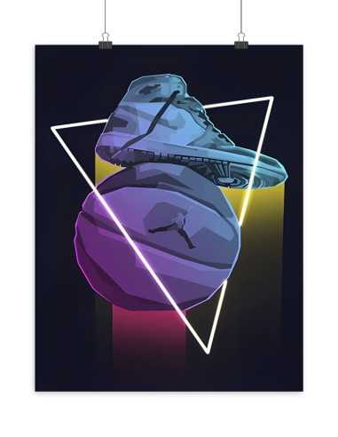 Poster Jordan Basketball Neon