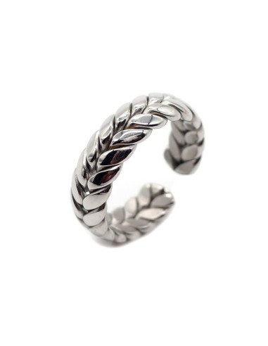 Bague ajustable argentée Braid