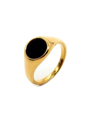 Bague Earth dorée & onyx