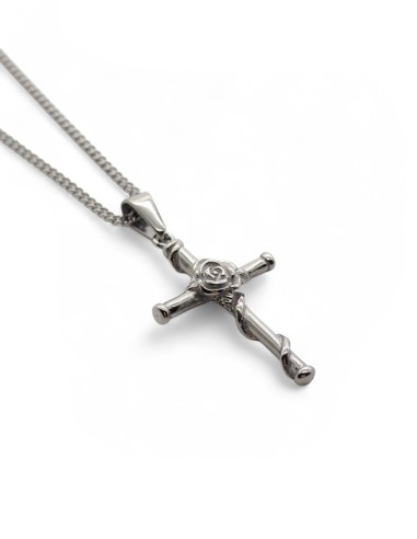 Collier argent streetwear pendentif croix