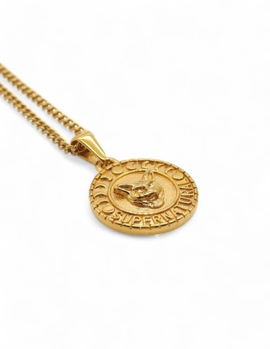 Collier doré streetwear pendentif supernatural