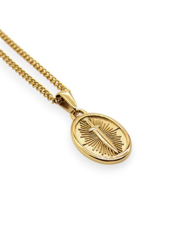 Collier doré streetwear pendentif dague