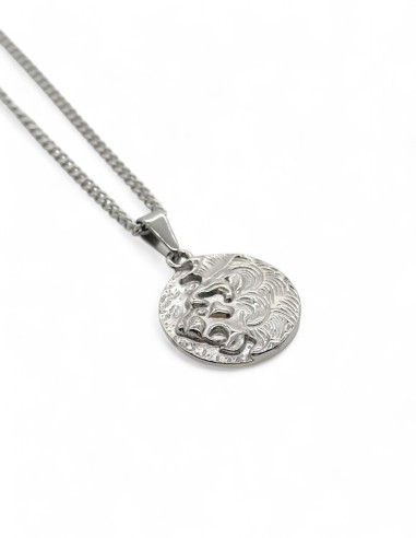 Collier argenté streetwear pendentif lion