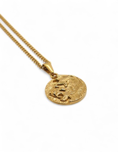 Collier doré streetwear pendentif lion