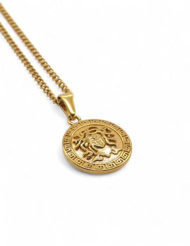 Collier doré streetwear pendentif médusa